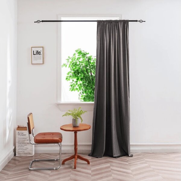Draperie opaca DUNES VELVET 140x250 cm, gri inchis Agatat: Inele metalice