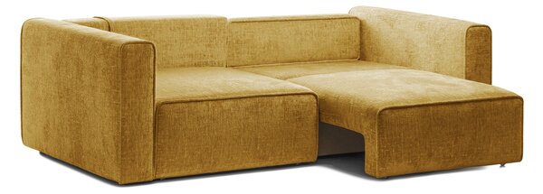 Canapea Extensibilă 3 locuri ZANETTO, cu 2 lăzi depozitare, 240x103x70 cm, Galben-Onyx