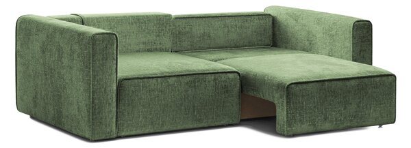 Canapea Extensibilă 3 locuri ZANETTO, cu 2 lăzi depozitare, 240x103x70 cm, Verde-Onyx