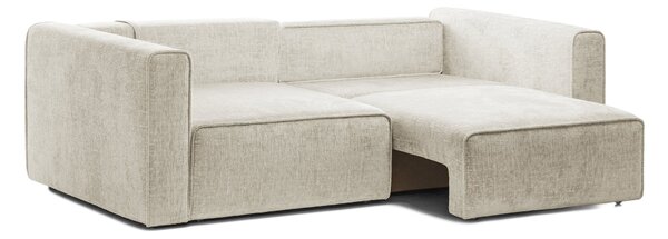 Canapea Extensibilă 3 locuri ZANETTO, cu 2 lăzi depozitare, 240x103x70 cm, Crem-Onyx