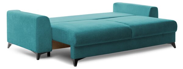 Canapea Extensibilă 3 locuri TIVOLI, cu ladă depozitare, 240x105x95 cm, Turcoaz-Mystery