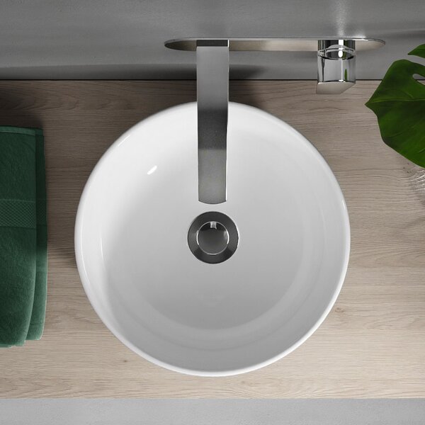 Cersanit Moduo lavoar 35x35 cm rotund de blat alb luciu K116-047