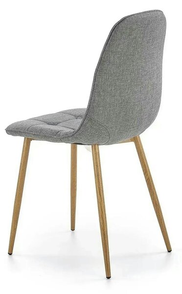 Scaun K316, gri/stejar, stofa clasica/metal, 44x56x87 cm