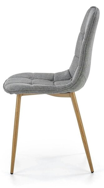 Scaun K316, gri/stejar, stofa clasica/metal, 44x56x87 cm