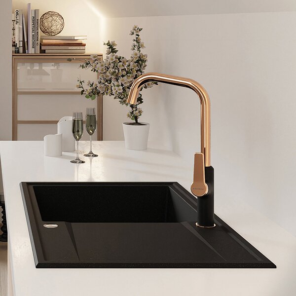 Kuchinox Hunter chiuvetă din granit 67x44 cm negru SBU711T