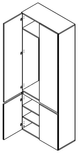 Mobilier hol LONDON, casmir/gri antracit, PAL, 217x38x220 cm