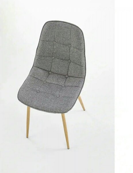 Scaun K316, gri/stejar, stofa clasica/metal, 44x56x87 cm
