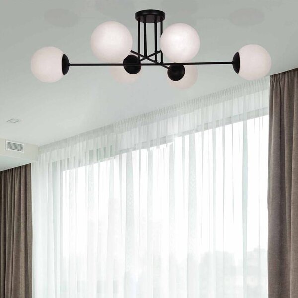 Kaja Savoy lampă de tavan 6x40 W alb-negru K-4925