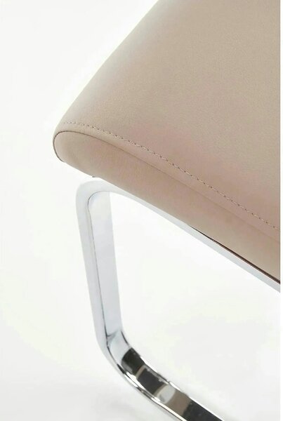 Scaun K85, cappuccino/crom, piele ecologic/metal, 42x56x100 cm