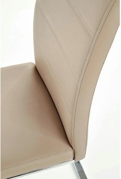 Scaun K85, cappuccino/crom, piele ecologic/metal, 42x56x100 cm