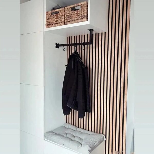 Stand umerase haine, Homs, 80x40 cm negru