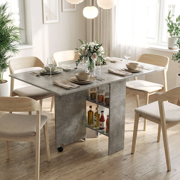 HOMCOM masă de dining, masă pliabilă economisire spațiu, masă economisire spațiu, masă extensibilă masă pliabilă masă economisire spațiu masă cu roți | Aosom Romania