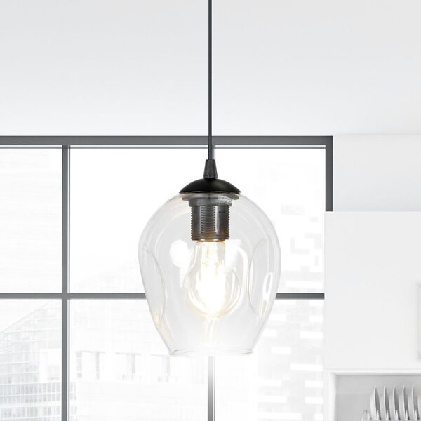 Emibig Istar lampă suspendată 1x15 W negru-transparent 679/1