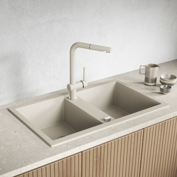 Laveo Barbados chiuvetă din granit 78x48 cm bej SBB420T