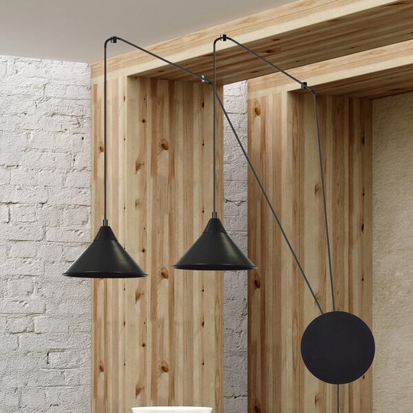 Emibig Abramo lampă suspendată 2x15 W negru 160/2