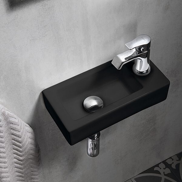 Sapho Small lavoar 37x18 cm dreptunghiular clasică-de blat negru mat AR495B