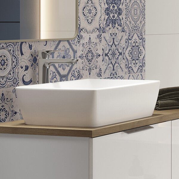 Cersanit City lavoar 60.5x36 cm dreptunghiular de blat alb luciu K35-047