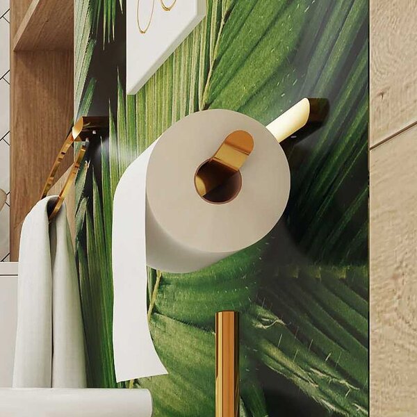 BISK Nature suport pentru hârtie igienică auriu 05912