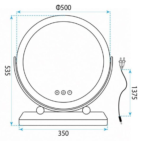 Oglindă LED MAKE-UP White 50 cm