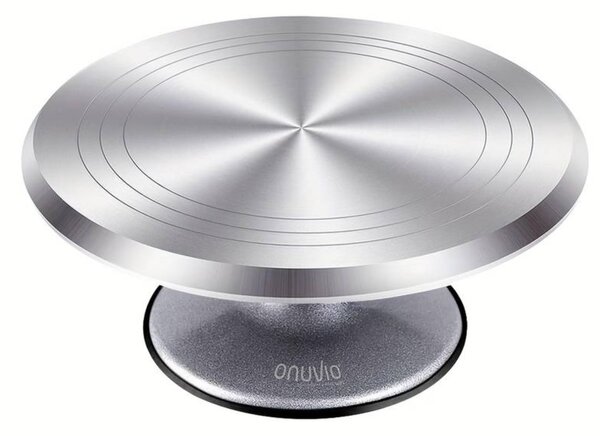 Platou rotativ onuvio® pentru ornat torturi, cofetărie și patiserie, aliaj de aluminiu, bază antiaderentă, stabil, ușor de curățat, 30 cm, 1.8 kg