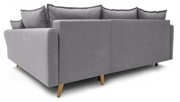 Colțar Extensibil JULIET, cu ladă de depozitare, variante stânga/dreapta, 240x166x95 cm, Gri-Deschis-Loft / Dreapta
