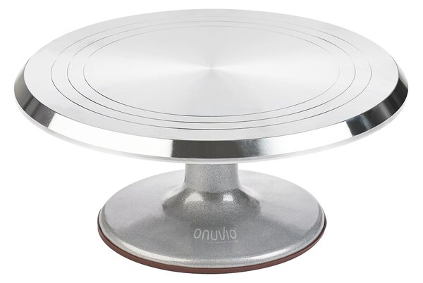 Platou rotativ onuvio® pentru ornat torturi, cofetărie și patiserie, aliaj de aluminiu, bază antiaderentă, stabil, ușor de curățat, 30 cm, 1.8 kg