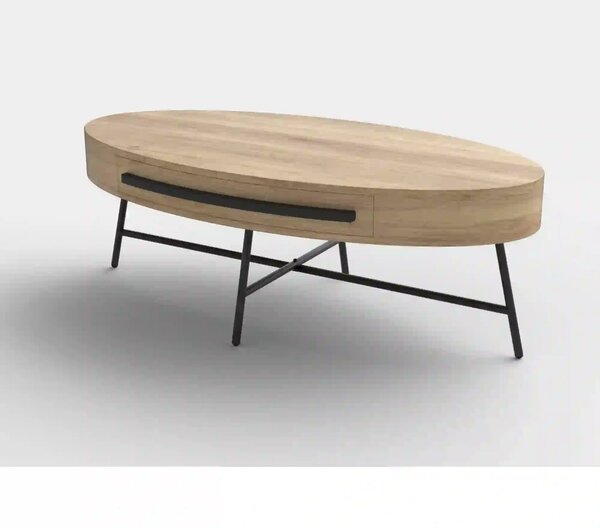 Masuta cafea CAROLINA, stejar auriu/negru, 120x60x41 cm