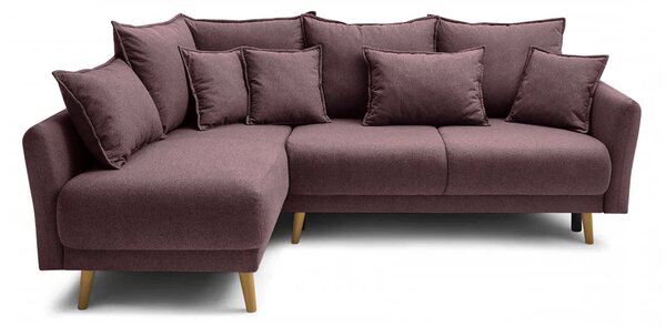 Colțar Extensibil JULIET, cu ladă de depozitare, variante stânga/dreapta, 240x166x95 cm, Violet-Loft / Stanga