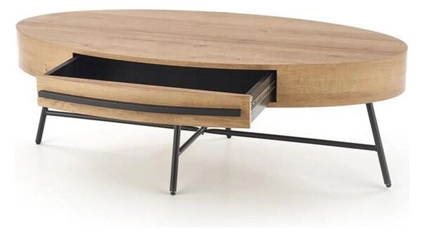 Masuta cafea CAROLINA, stejar auriu/negru, 120x60x41 cm