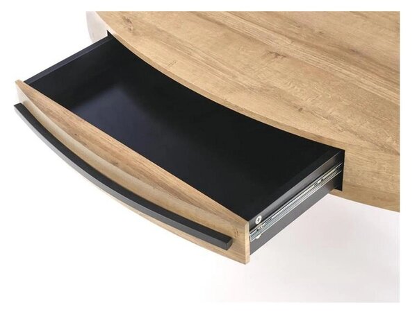 Masuta cafea CAROLINA, stejar auriu/negru, 120x60x41 cm