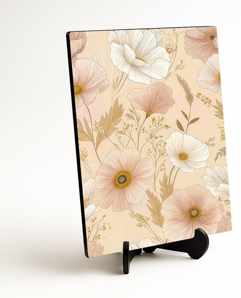 DUBLEZ | Tablou floral pentru dormitor - Vis roz cu anemone | Imprimare UV premium