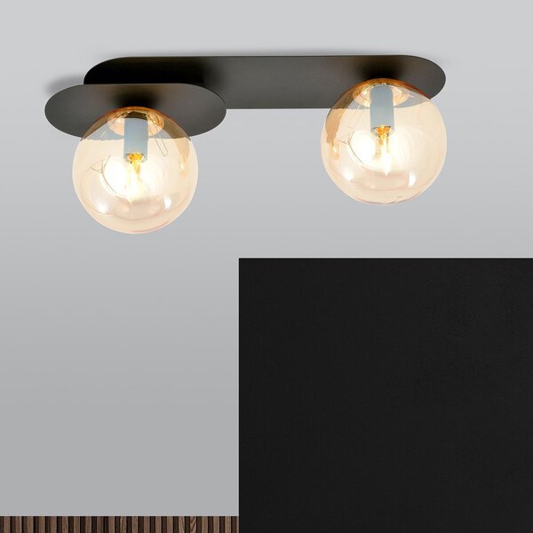 Emibig Plaza lampă de tavan 2x10 W negru-chihlimbar 1120/2