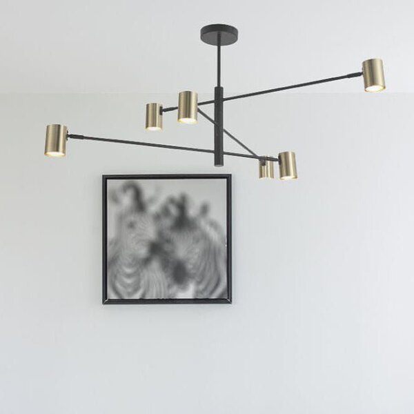 Light Prestige Snow lampă de tavan 1x50 W negru-auriu LP-731/6PGD
