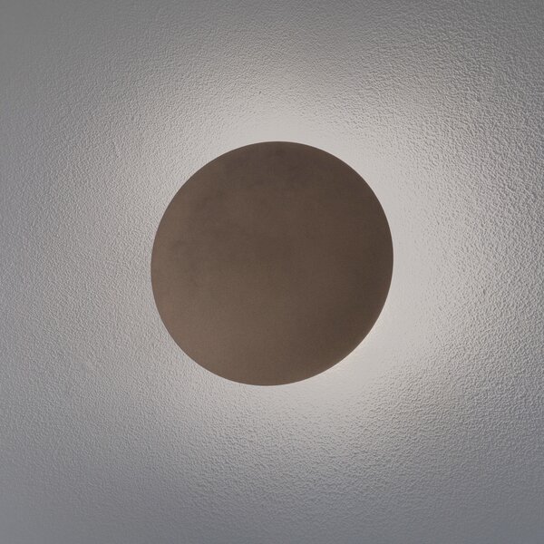 TK Lighting Aplică Luna, maro, lumină indirectă, Ø 30 cm, oțel, reglabil, Maro / Rugină, Camera de zi / sufragerie, Metal