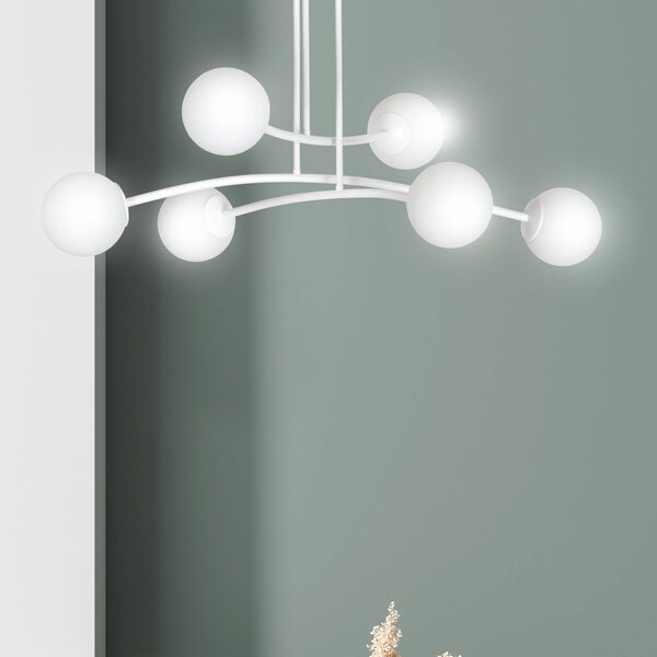 Emibig Halldor lampă de tavan 6x10 W alb-lapte 1025/6