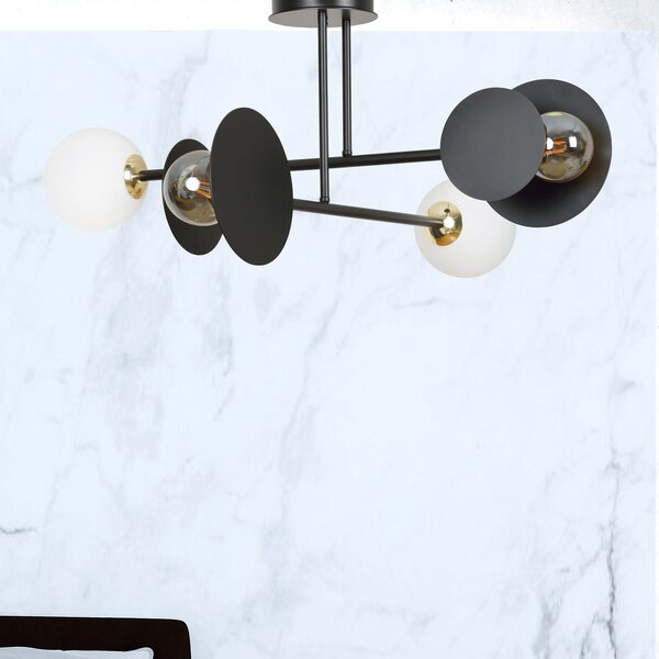 Emibig Minerva lampă de tavan 4x15 W alb-negru-auriu 612/4