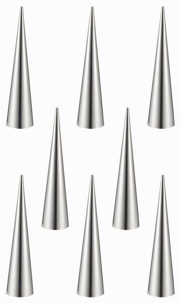 Set 8 conuri/duiuri din inox pentru prajituri / cornulete / cornete, 14 cm, onuvio™