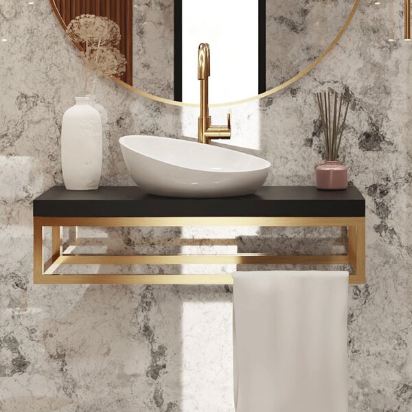 Baltica Design Bente consolă 60x35x17 cm negru-auriu 5904107906621