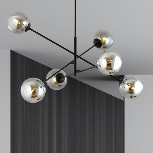 Emibig Linear lampă de tavan 6x10 W negru-grafit 1167/6