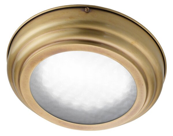 Cremasco Scirocco 30cm plafonieră LED, alamă satinată, Bronz / Alamă Veche, Camera de zi / sufragerie, Metal, Antichitate