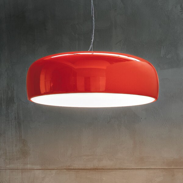 FLOS Smithfield S lampă suspendată în roșu, reglabil, Roșu, Camera de zi / sufragerie, Metal, Design
