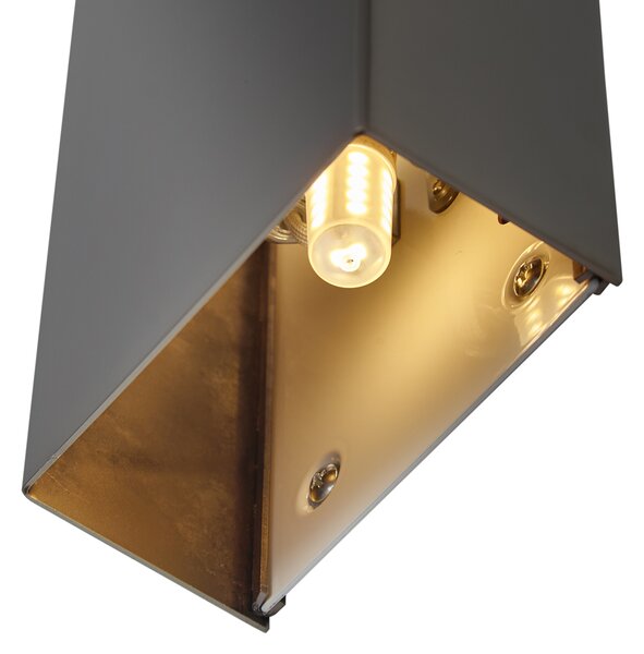 Lampă de perete modernă gunmetal cu 2 lumini - Otan S