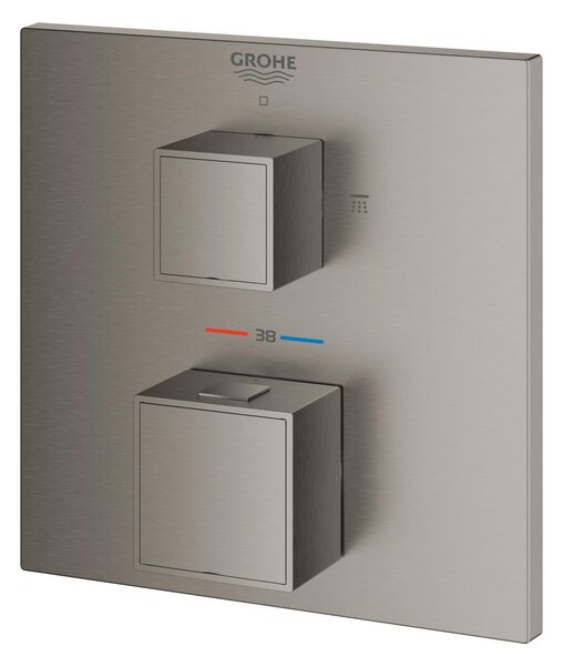 Grohe Grohtherm Cube baterie de duș ascuns cu termostat Brushed Hard Graphite 24154AL0