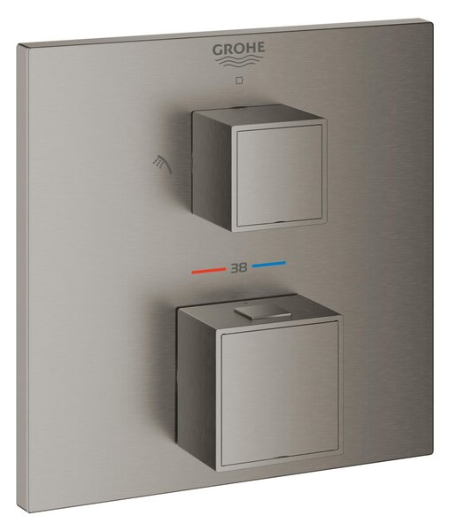Grohe Grohtherm Cube baterie de duș ascuns cu termostat Brushed Hard Graphite 24154AL0