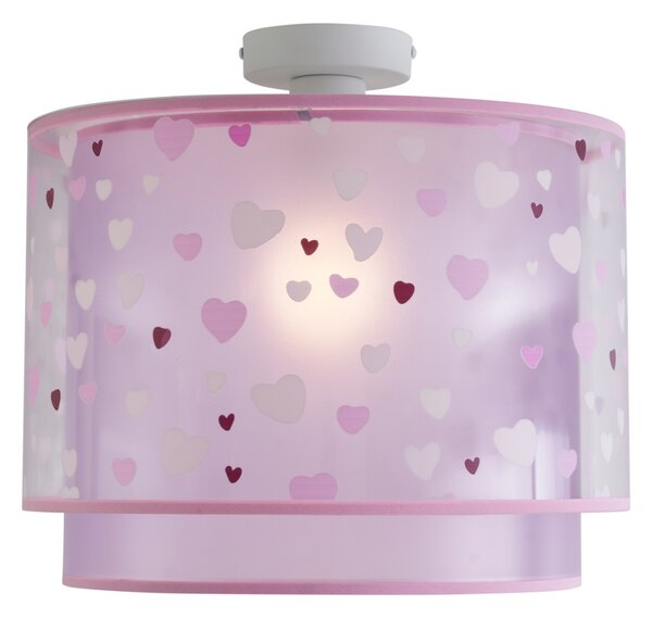 Plafonieră pentru copii roz cu inimioare - Harrie in Love