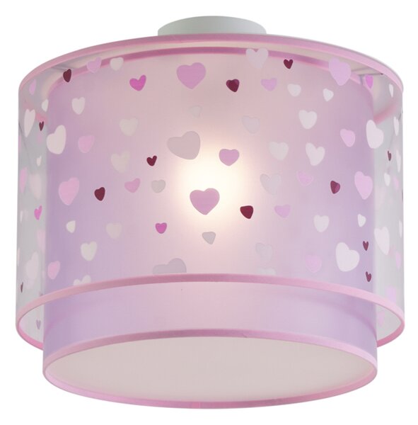 Plafonieră pentru copii roz cu inimioare - Harrie in Love