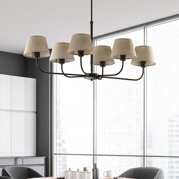 TK Lighting Chicago lampă suspendată 6x60 W negru 3999