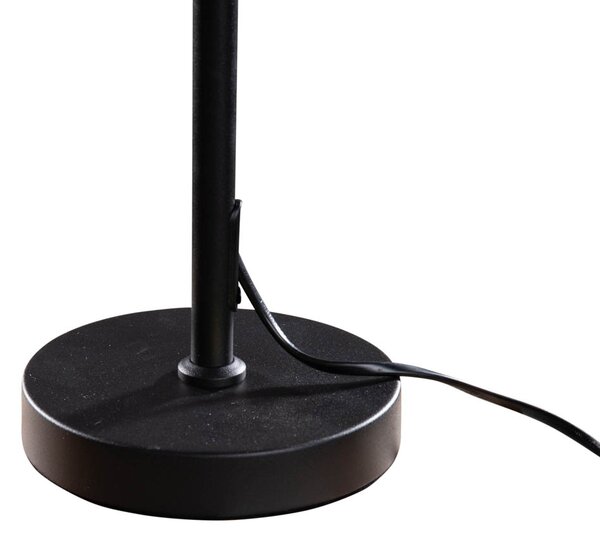 Lampă de masă neagră cu abajur de catifea maro 35cm - Parte