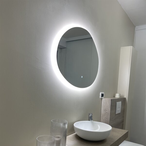 Oglindă de baie 80 cm cu LED, cu 3 trepte de intensitate și senzor tactil - Biba