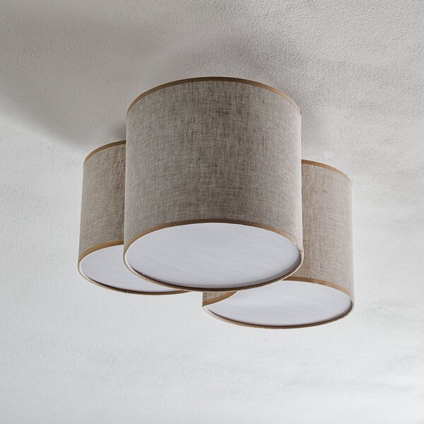 TK Lighting Plafonieră Mona Nature, 3 becuri, in, natural, reglabil, Camera de zi / sufragerie, Țesătură / Textil, Modern